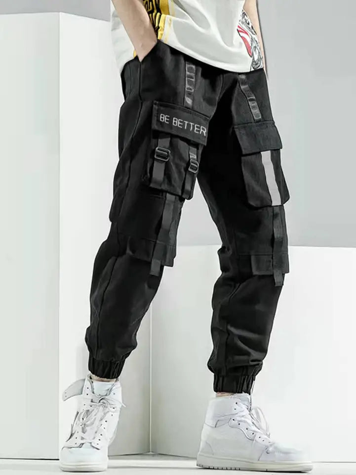 Men's Stylish Solid Cargo Joggers With Pockets