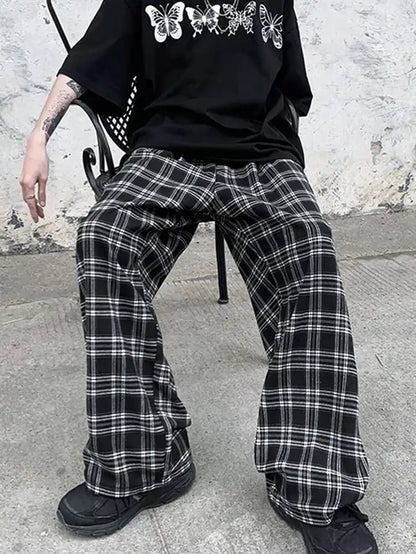 Plaid Pattern Joggers