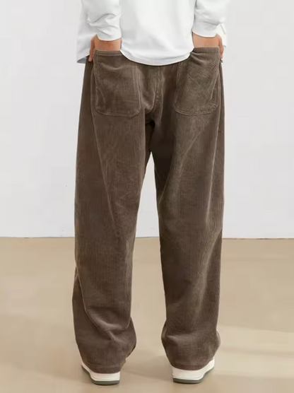 Men's Slant Pocket Corduroy Solid Pants