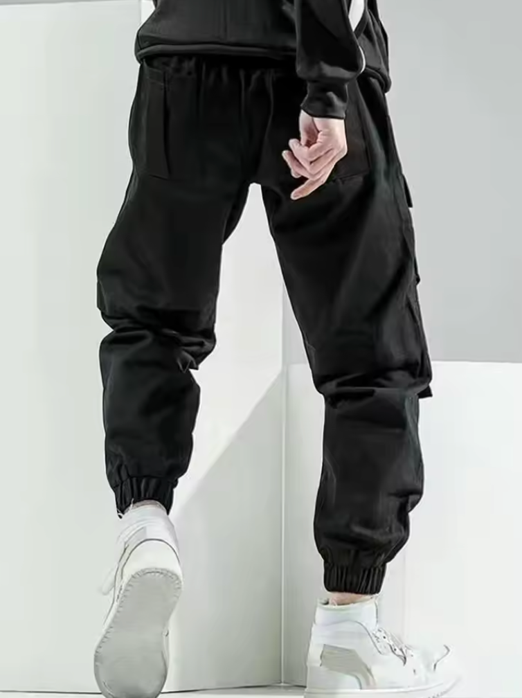 Men's Stylish Solid Cargo Joggers With Pockets