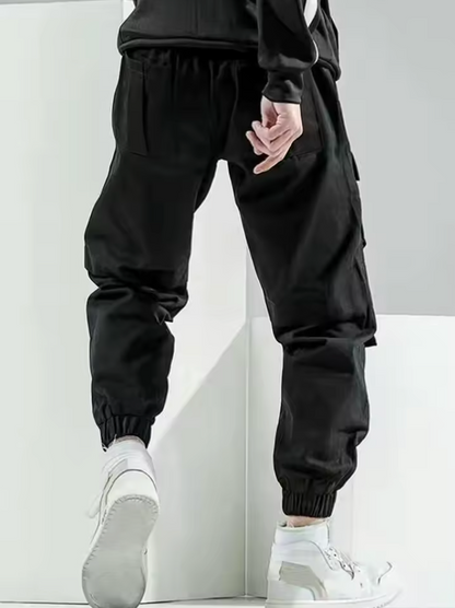 Men's Stylish Solid Cargo Joggers With Pockets