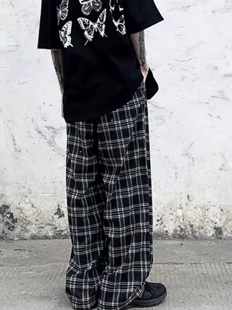 Plaid Pattern Joggers