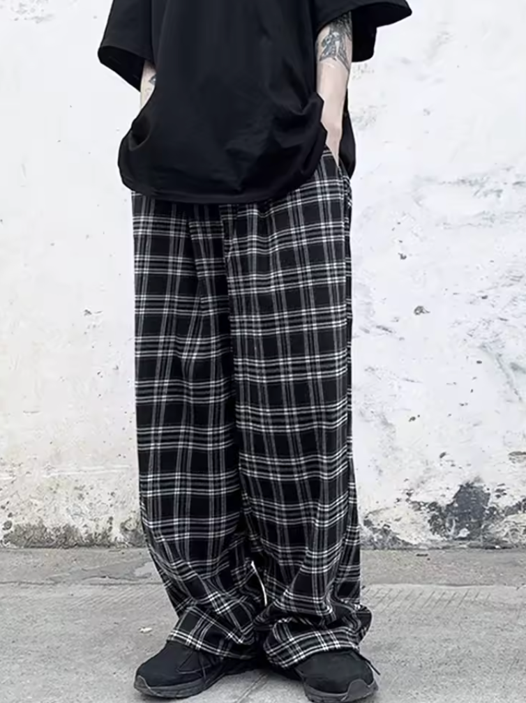 Plaid Pattern Joggers