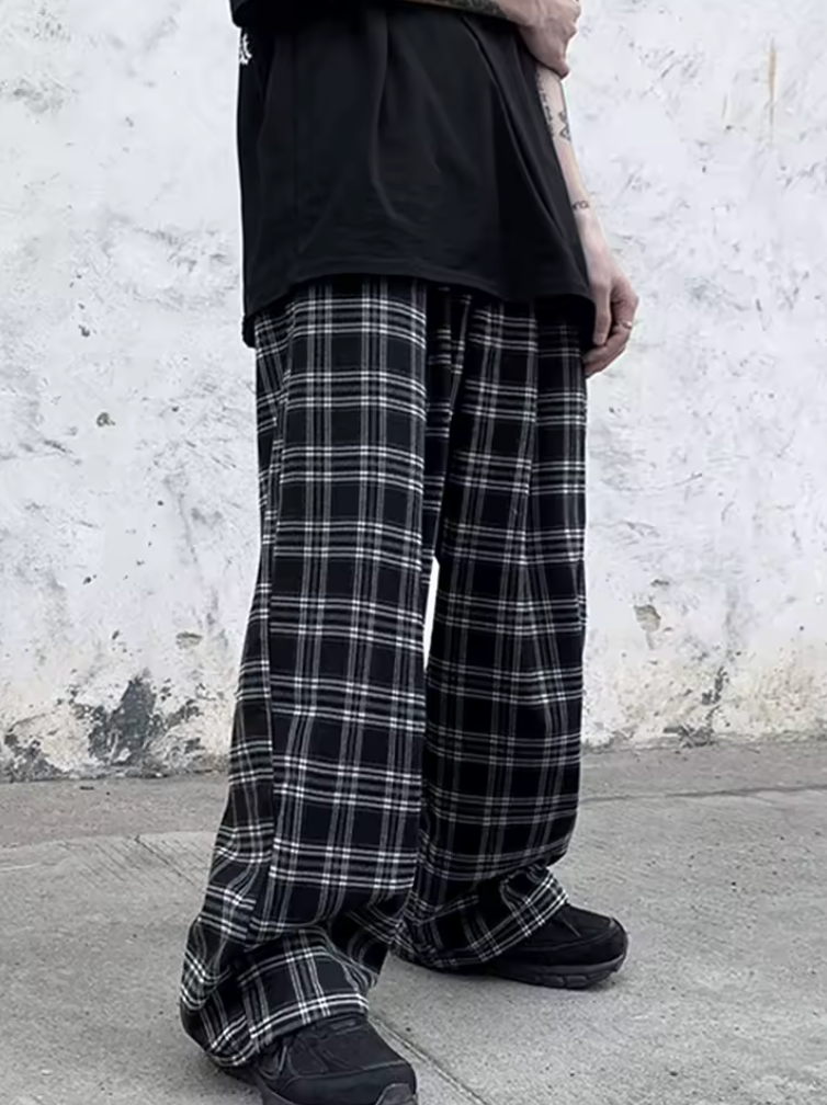 Plaid Pattern Joggers