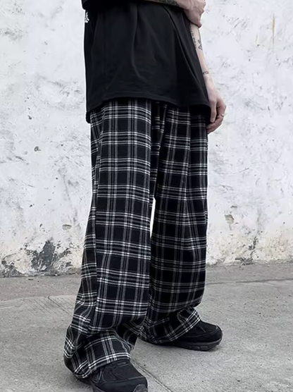 Plaid Pattern Joggers