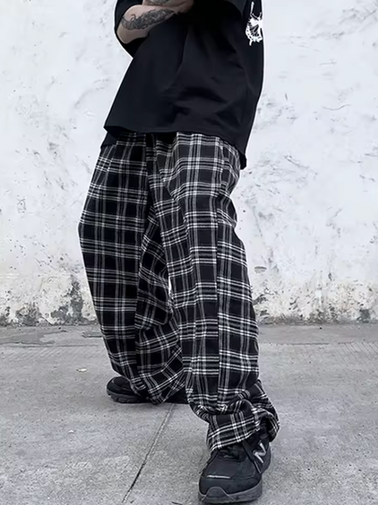 Plaid Pattern Joggers