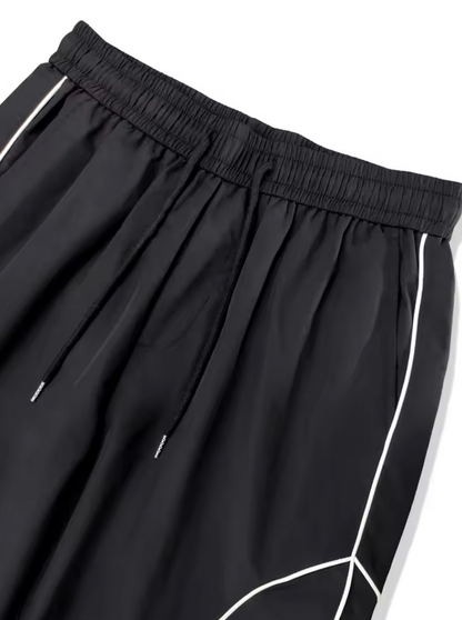 Y2K Solid Striped Contrast Trim Drawstring Pants