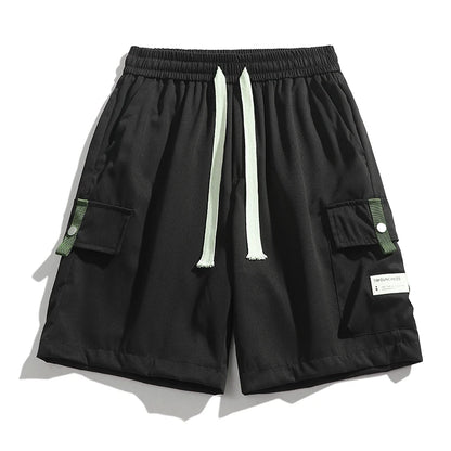 New Summer Men's Loose Cargo Shorts Y2k Multi-Pockets Wide Leg Baggy Shorts - Silk Quick Dry Straight Casual Shorts